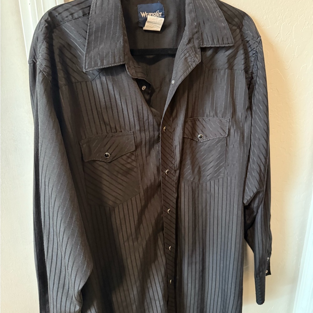 Wrangler Black Casual Button Down Shirt